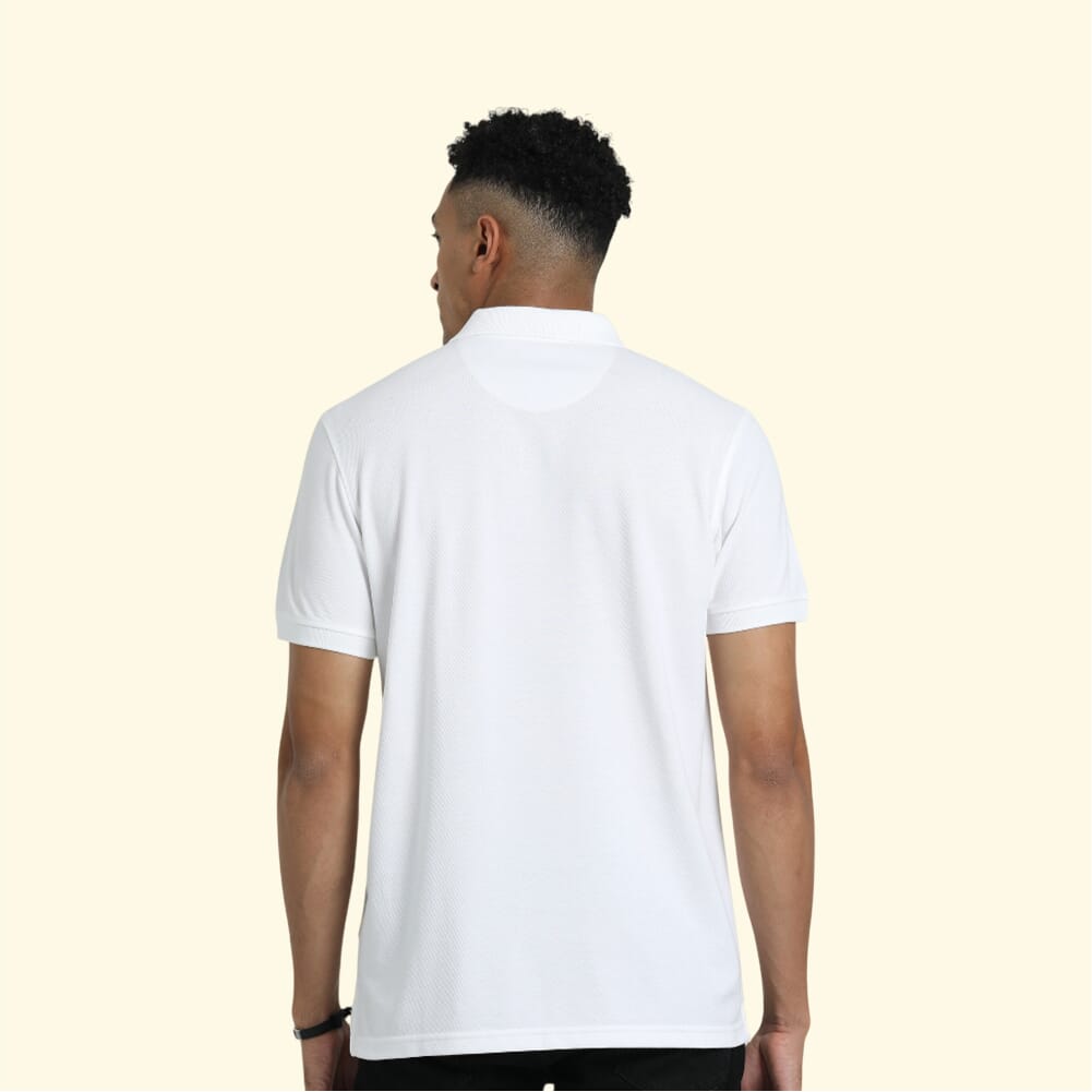 Greys&Blues Pima Collar T-Shirt-White with Black